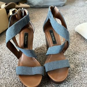 Denim wedges